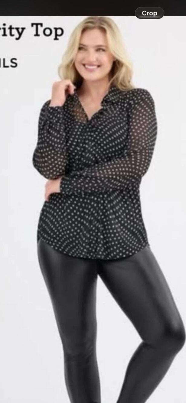Cabi Celebrity Top Star Black mesh long sleeve shirt XS